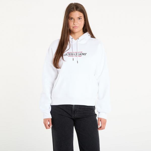 Mikina Guess Jeans Hood Os American White M