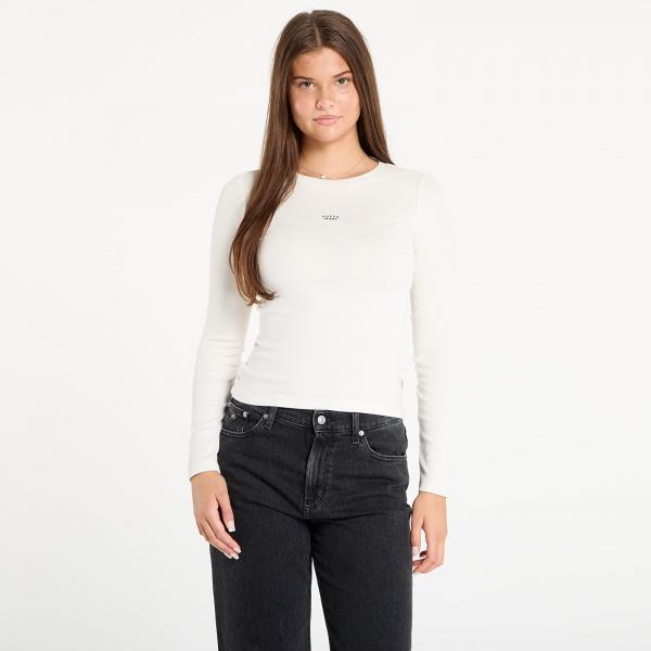 Tričko Guess Jeans Ls Cn Embro Slim White XS