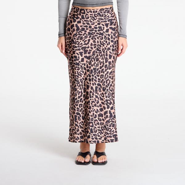 Sukně GUESS Sibilla Long Satin Skirt Leopard Print S