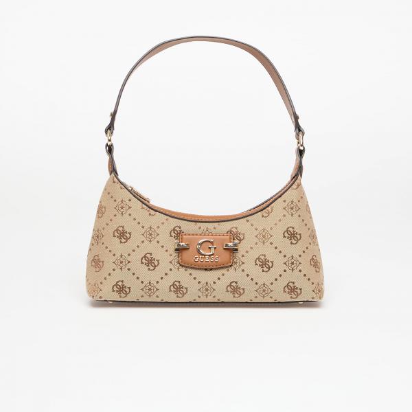 Taška GUESS Neda Top Zip Shoulder Bag Latte Logo Universal