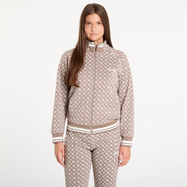Mikina GUESS Aggie Full Zip Sweatshirt Brown M