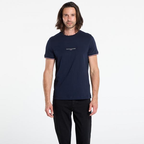 Tričko Tommy Hilfiger Tommy Logo Tipped Tee Blue L