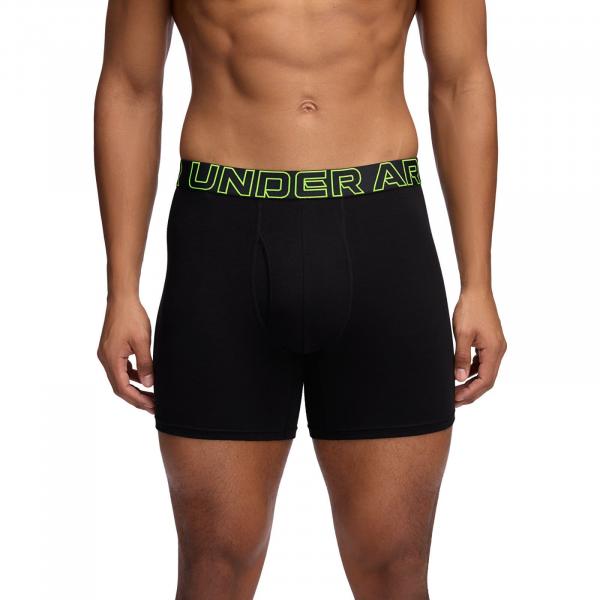 Boxerky Under Armour Perf Cotton 6In - 3-Pack Black S