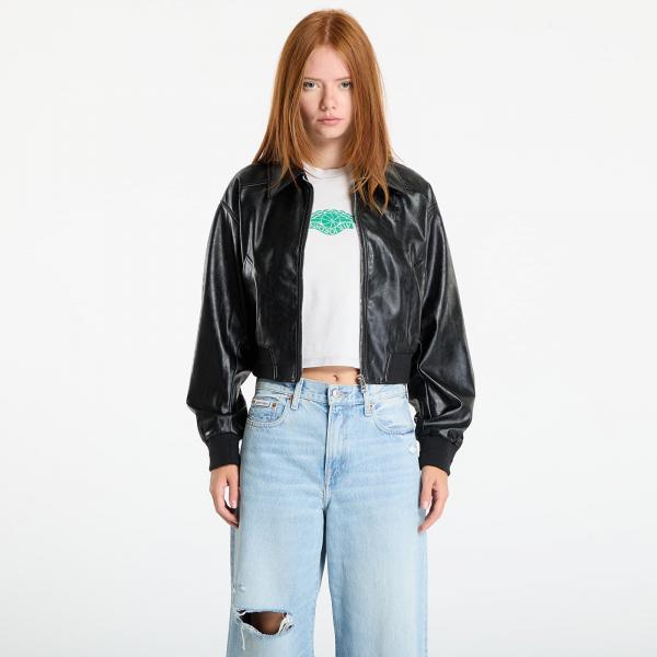 Bunda Calvin Klein Jeans A-Cropped Crinkle Jacket Black M