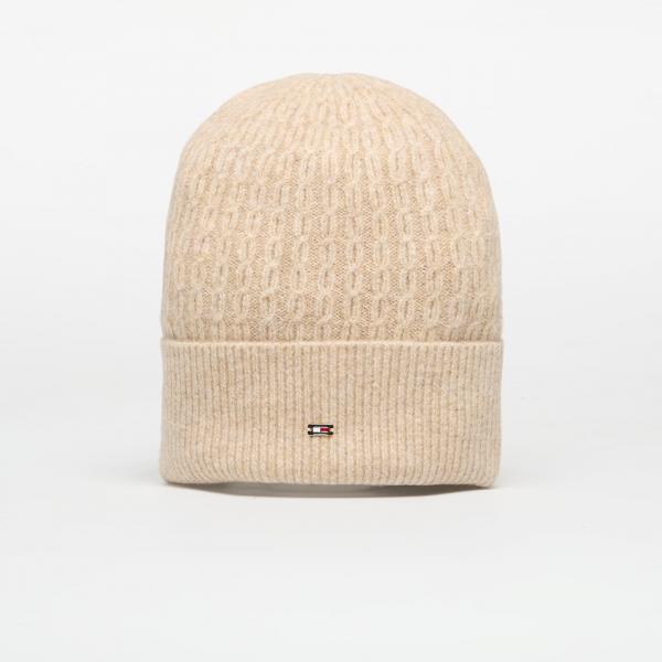 Čepice Tommy Hilfiger Cable Enamel Flag Beanie Khaki Universal