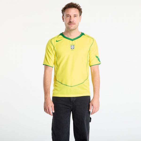Dres Nike Men's Soccer Replica Jersey Brazil 2004 Total 90 Reissue Opti Yellow/ Apple Green/ Apple Green M