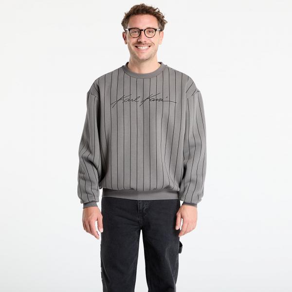 Mikina Karl Kani Autograph Pinstripe Sweat Os Crewneck Grey XL