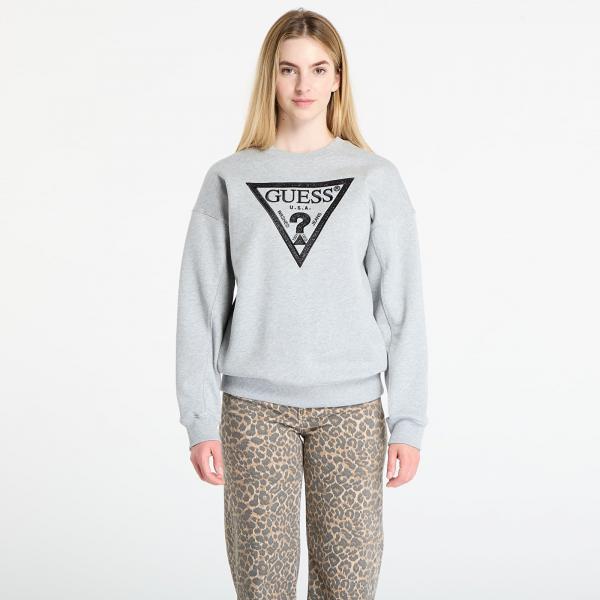 Mikina GUESS Ls Triangle Glitter Sweatshirt Grey S