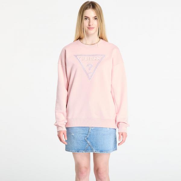 Mikina GUESS Ls Triangle Glitter Sweatshirt Pink S