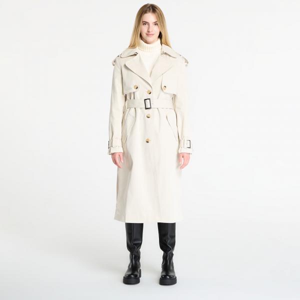 Kabát Desigual Pleated Trench Coat Beige M