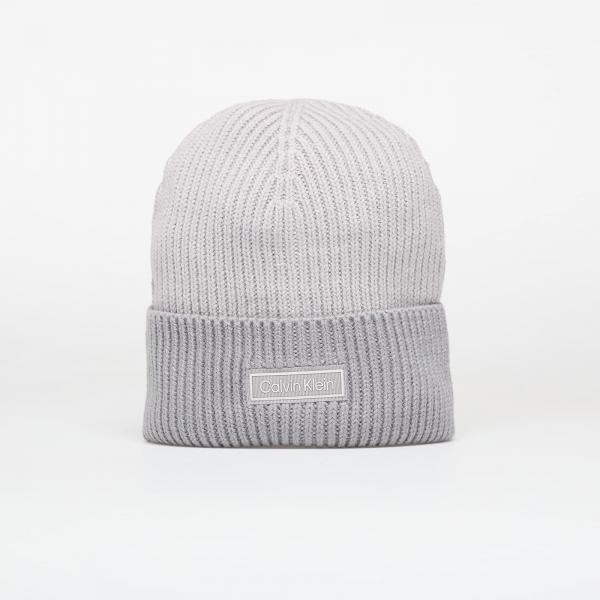 Čepice Calvin Klein Patch Wool Chunky Hat Grey Universal