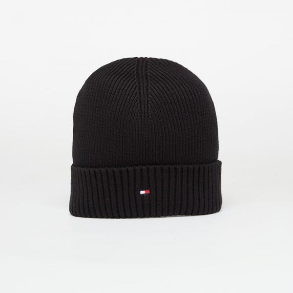 Čepice Tommy Hilfiger Flag Pima Cotton Beanie Black Universal