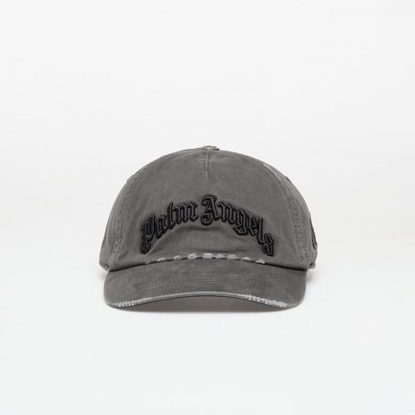 Kšiltovka Palm Angels Curved Logo Distressed Cap Anthracite/ Black Universal