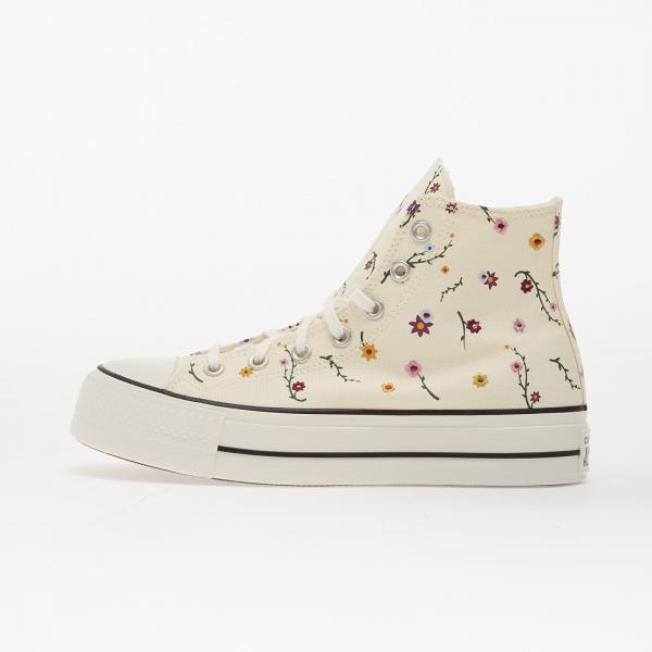 Tenisky Converse Chuck Taylor All Star Lift Platform Embroidered Blooms Hi Egret/ Vintage White/ Black EUR 40