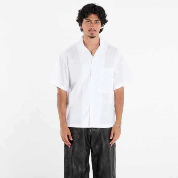 Košile Palm Angels Curved Logo Classic Shirt Ss White/ Black S
