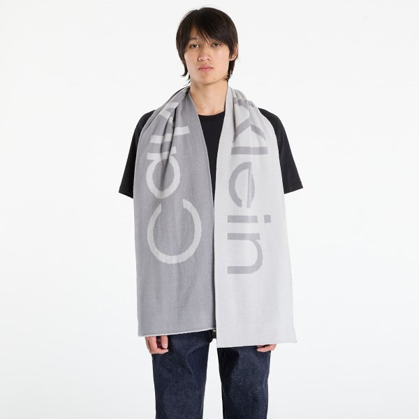 Šála Calvin Klein Bold Logo 2-Tone Wool Scarf Grey Universal