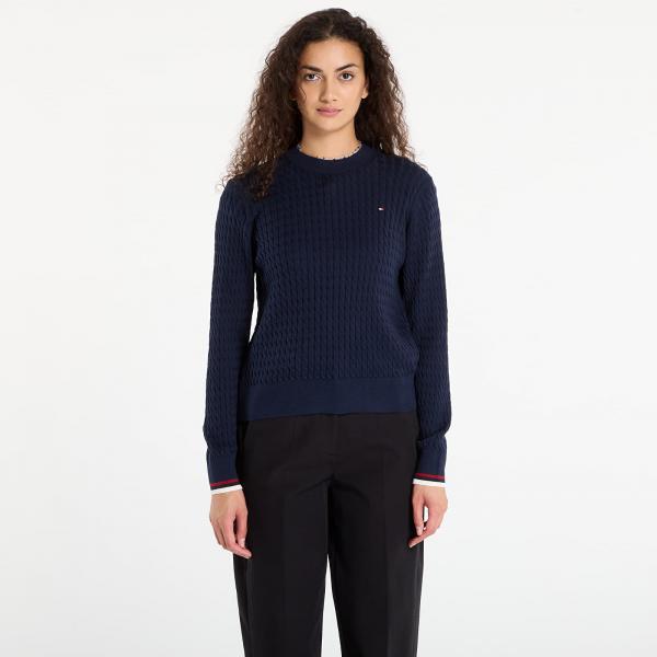 Svetr Tommy Hilfiger Co Cable Fine Gg C-Nk Ls Sweater Dark Night Navy S