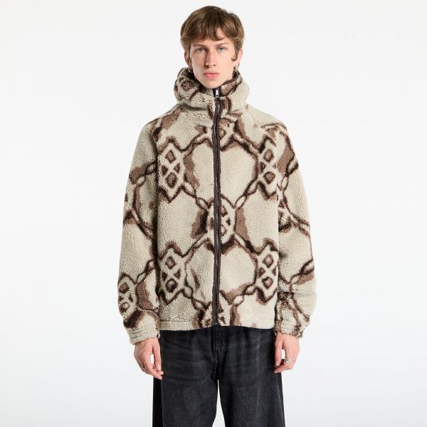 Mikina Daily Paper Burned Shield Sherpa Hoodie Off White XS