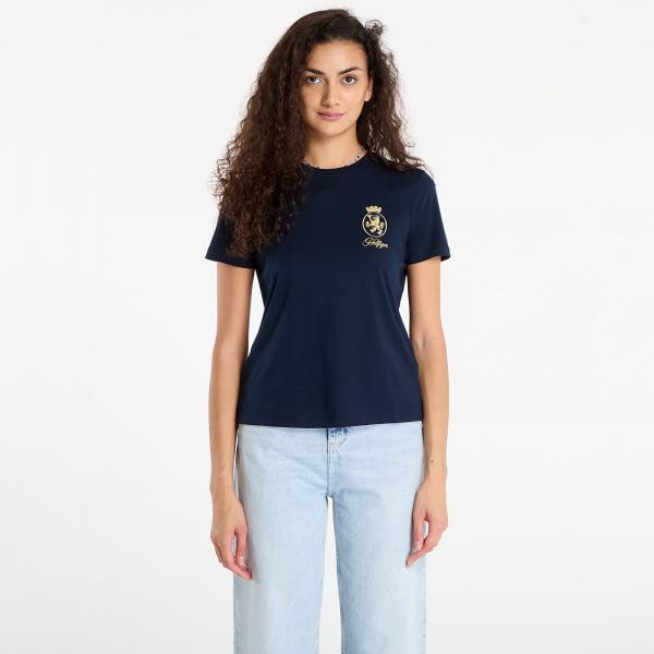 Tričko Tommy Hilfiger TH Crest Embroidery Crew Neck T-Shirt Blue L