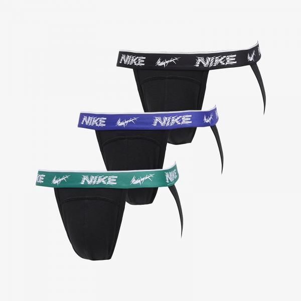 Boxerky Nike DRI-FIT Everyday Cotton Stretch Jock Strap 3-Pack Black XL