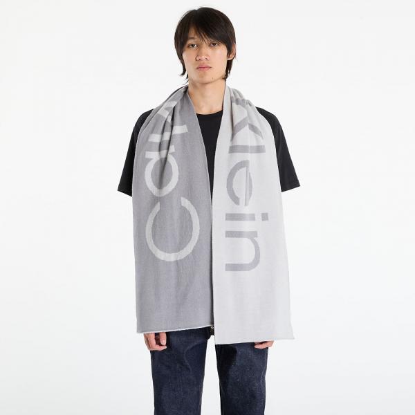 Šála Calvin Klein Bold Logo 2-Tone Wool Scarf Grey Universal