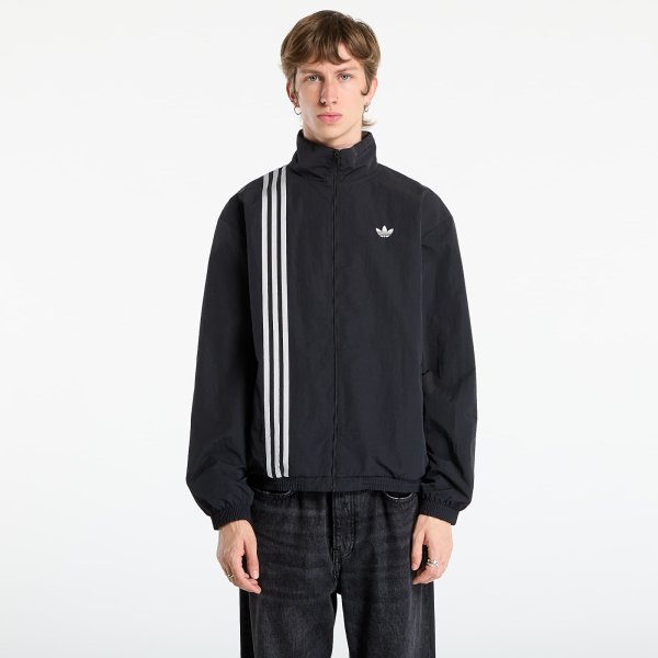 Bunda adidas Firebird Front Stripes Woven Track Top Black/ Stone Khaki/ Better Scarlet XL