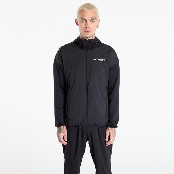 Mikina adidas Terrex Xperior Climawarm+ Wind Light Fleece Hooded Jacket Black/ Willow Grey/ Light Rosewood S