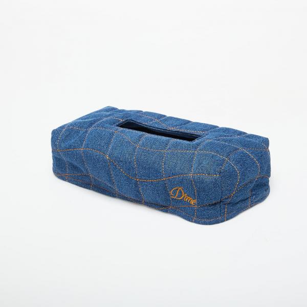 Dime Quilted Tissue Box Cover Indigo Universal