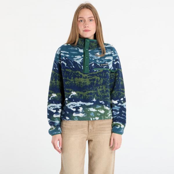 Mikina Columbia Helvetia™ II Printed Cropped Half Snap Everblue Sisters/ Rain Forest M