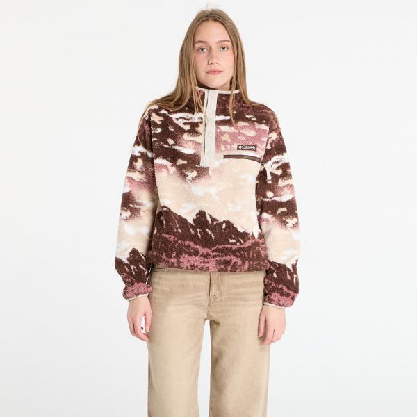 Mikina Columbia Helvetia™ II Printed Cropped Half Snap Tobacco Sisters/ Dark Stone L