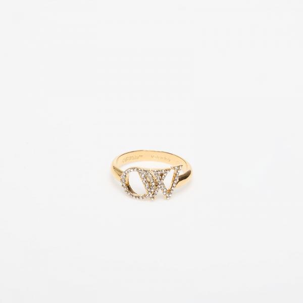 Prsten Off-White Ow Ring With Strass Gold/ Silver 54