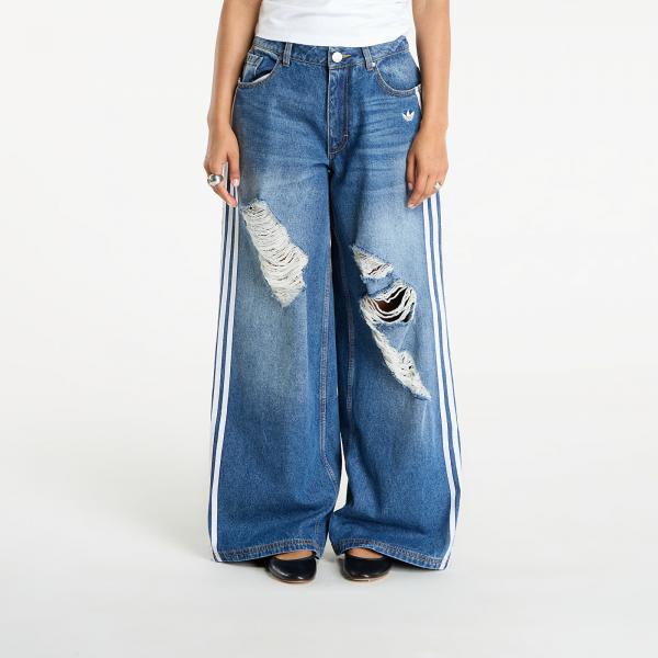 Kalhoty adidas Originals Loose Denim Destressed Pants Medium Blue Denim 26/32