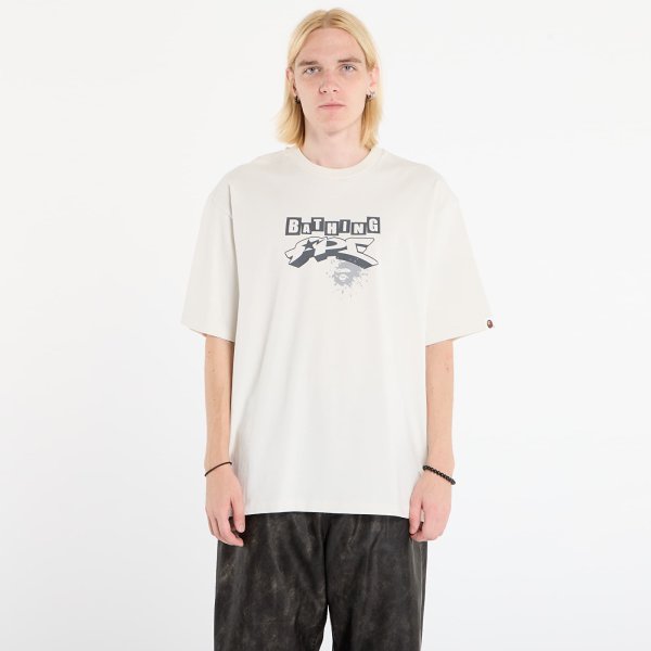 Tričko A BATHING APE Graffiti Bape Logo Relaxed Fit Tee 1 Ivory XL