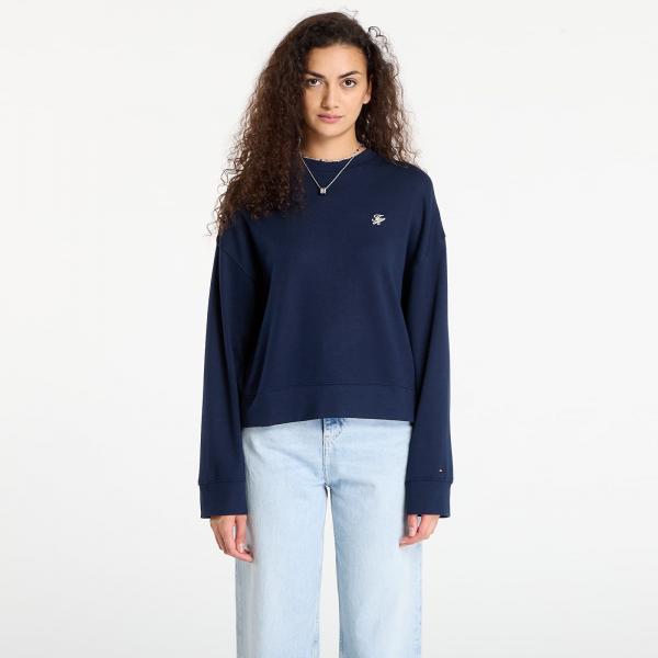 Mikina Tommy Hilfiger Script Pique Sweatshirt Blue M