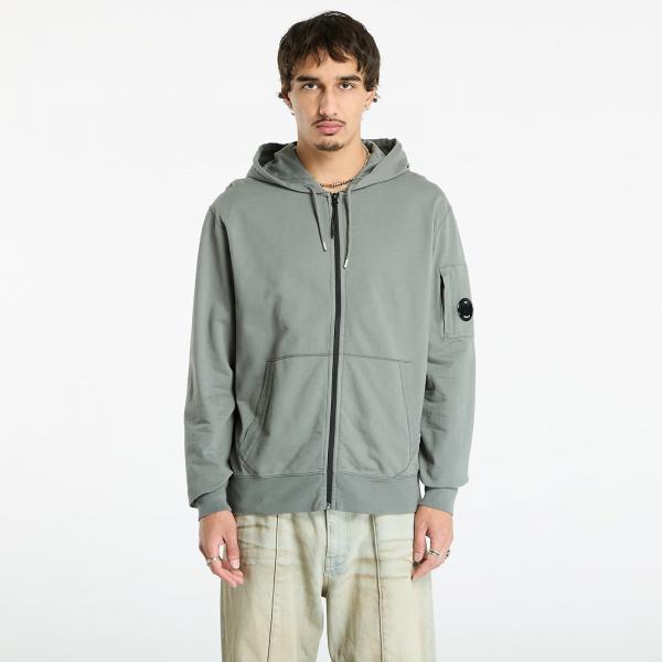 Mikina C.P. Company Light Fleece Hooded Full Zip Sweatshirt Gunmetal Grey XL