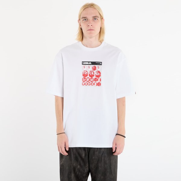 Tričko A BATHING APE Bape Sticker Graphic Relaxed Fit Tee White L