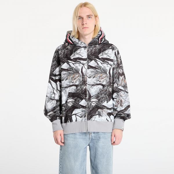 Mikina A BATHING APE Tree Edge Camo Shark Relaxed Fit Full Zip Hoodie UNISEX White M