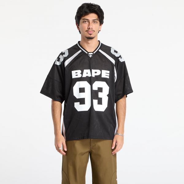 Tričko A BATHING APE Line Camo Jacquard Relaxed Fit Football Jersey Black M