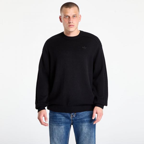 Svetr adidas Premium Essentials Knit Crewneck Black/ Semi Lucid Fuchsia M