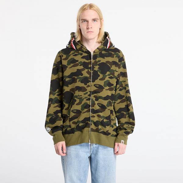 Mikina A BATHING APE 1St Camo Shark Full Zip Hoodie UNISEX Green XL