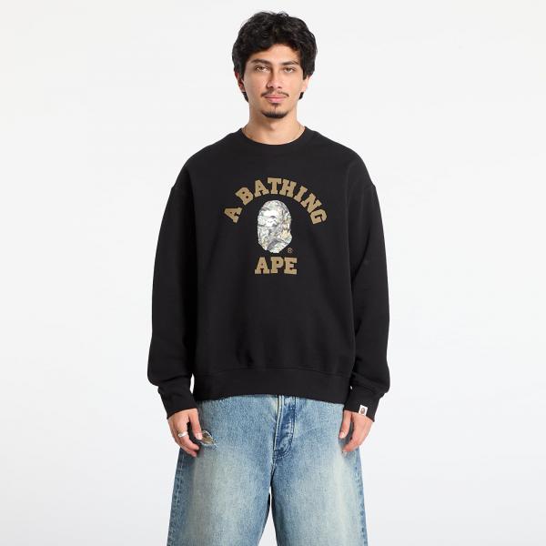 Mikina A BATHING APE Tree Edge Camo College Relaxed Fit Crewneck Sweatshirt 1 Black S