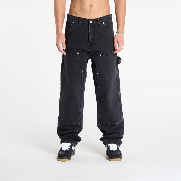 Džíny Patta Double Knee Cartoon Denim Pants Black Denim 28
