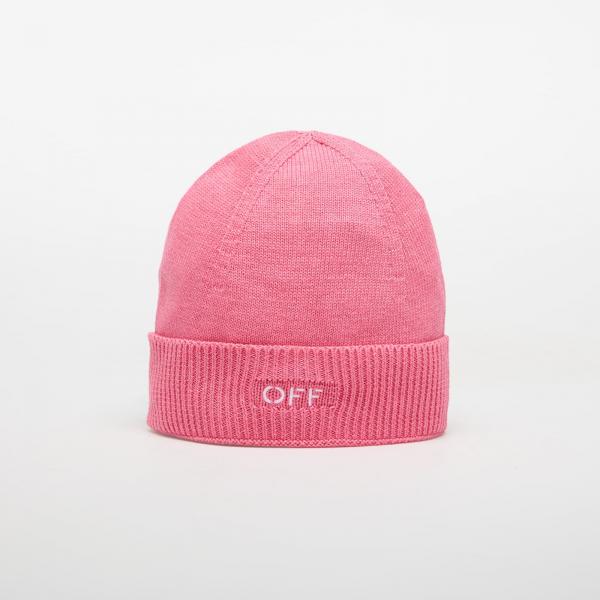 Čepice OFF-WHITE KIDS Off Stamp Clear Beanie Fuchsia/ White II