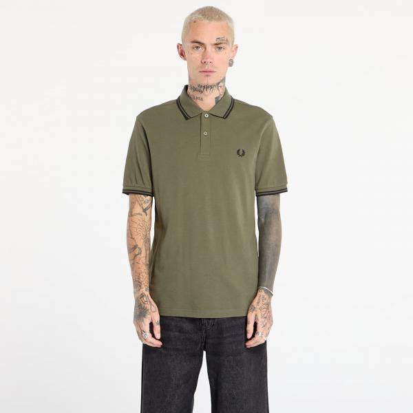 Tričko FRED PERRY Twin Tipped Fred Perry Shirt Lrlwrthgreen/ Blk XL