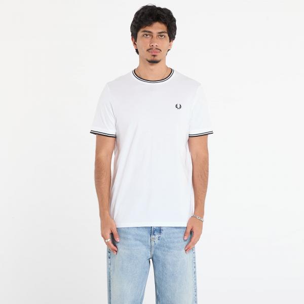 Tričko FRED PERRY Twin Tipped T-Shirt White M