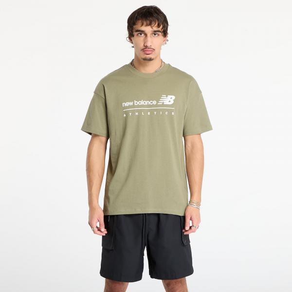 Tričko New Balance Linear Graphic T-Shirt Dark Olive S