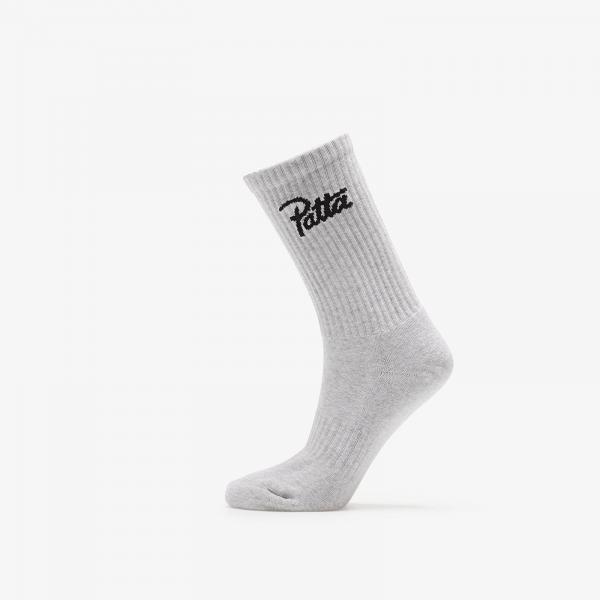 Ponožky Patta Script Logo Sports Sock Melange Grey 38-42