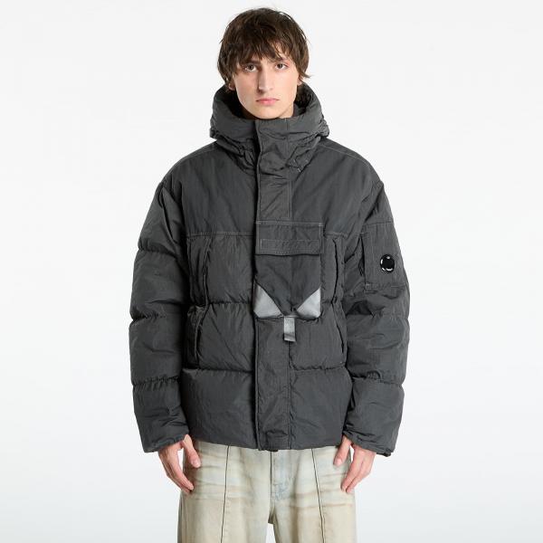 Bunda C.P. Company Eco-Chrome R Mixed Hooded Down Jacket Dark Shadow Grey L