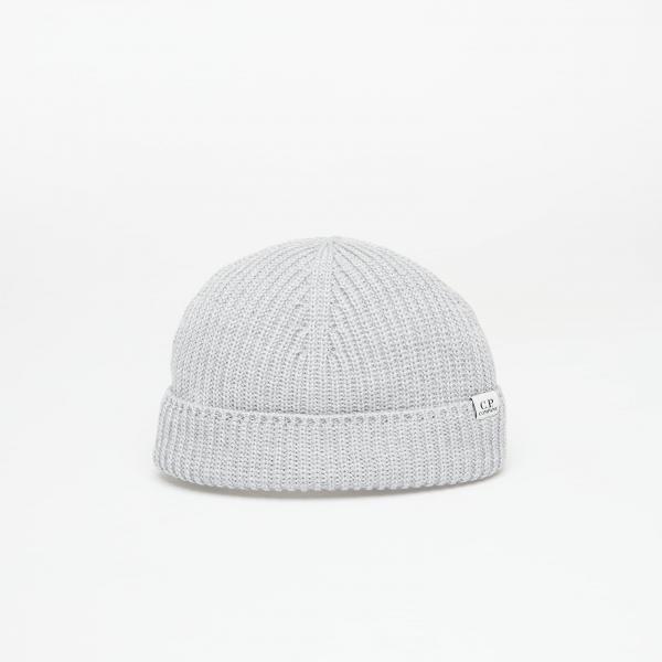Čepice C.P. Company Extrafine Merino Fisherman Beanie Moon Melange Grey Universal