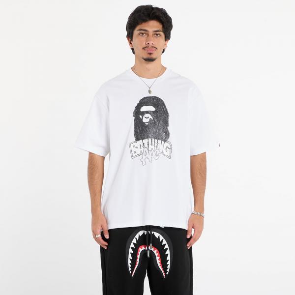 Tričko A BATHING APE Hand Drawn Ape Head Relaxed Fit Tee White L